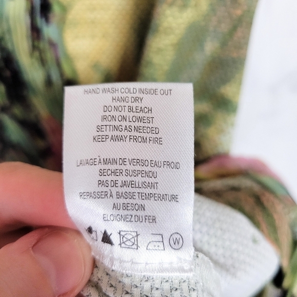 Samuel Dong Y2k Green Pink Roses Animal Print Pleated Fanned Fitted Midi Dress - Picture 10 of 10